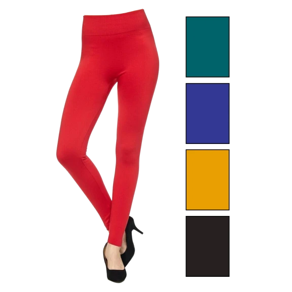 5-Pack: Women's Premium Fleece Lined Leggings in Assorted Colors