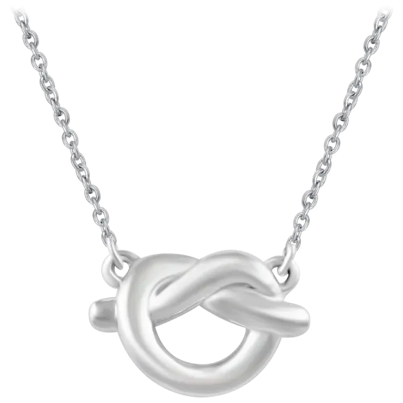 Prime and Pure Tiny Knot Heart Charm Necklace Pendant in 925 Sterling Silver
