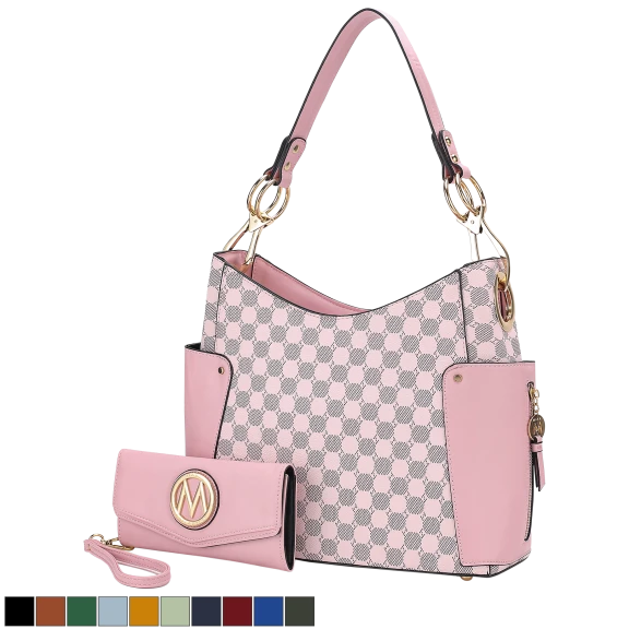 MKF Collection Penelope Circular Print Shoulder Bag & Wallet Set by Mia K