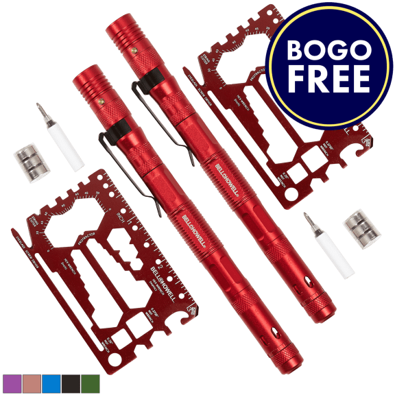 BOGO FREE: Bell + Howell 9-in-1 Super Deluxe Tactical Pen with Tool Card