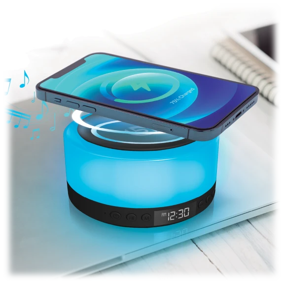 Lifestyle Advanced Aura Powerhouse Mood Light Wireless Charging Speaker & Clock