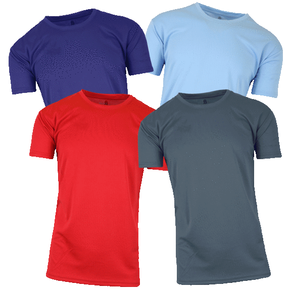 4-Pack: Men's Assorted Moisture-Wicking Wrinkle Free Performance Tees