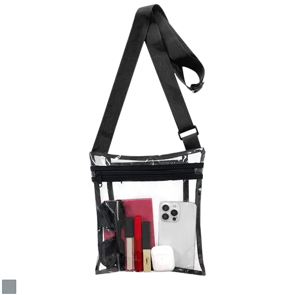 Stadium Approved Clear Crossbody Bag for Men and Women by Two Elephants