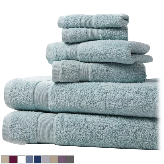 Blissful Bath 100% Cotton 6-Piece Bath Towel Set