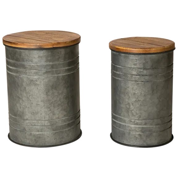 2-Pack: Glitzhome Rustic-Inspired Stools