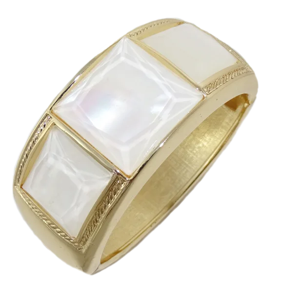 Savvy Cie 18K Mother of Pearl Hinge Bracelet