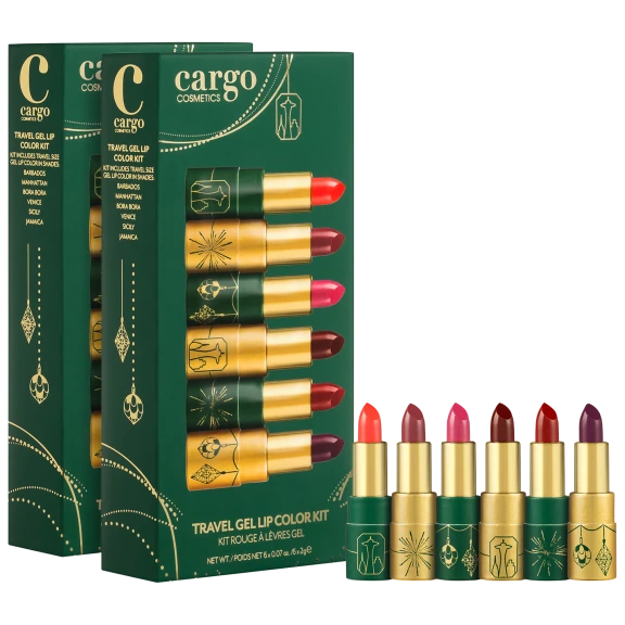 2-Pack: Cargo Cosmetics 6-Piece Travel Gel Lip Color Kit
