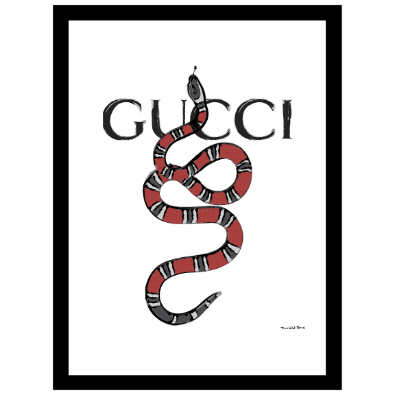 Fairchild Paris Gucci Snake - 14" x 18" Framed Print