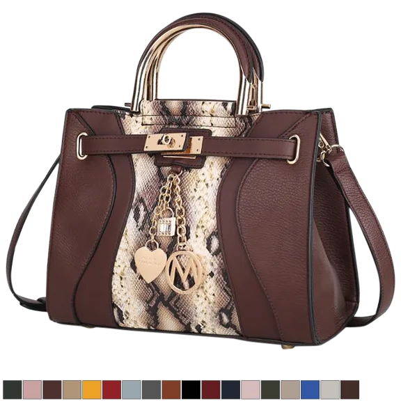 MKF Collection Cassia Snake Embossed Satchel Bag by Mia K