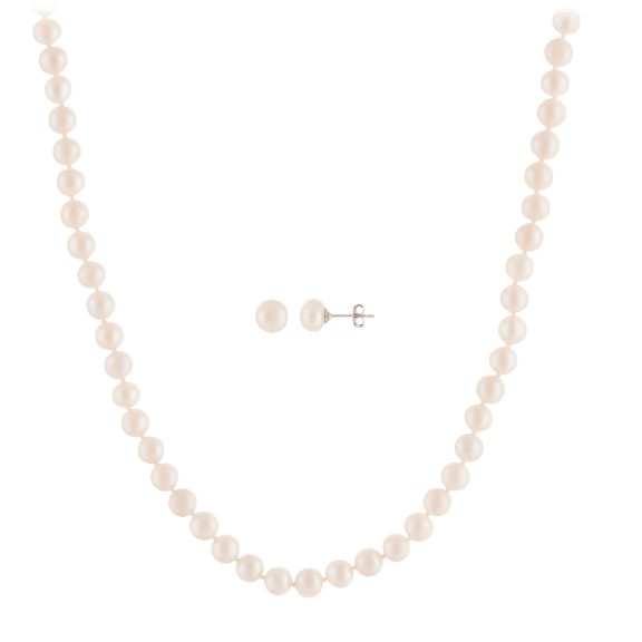 Splendid Pearls 6-6.5mm Freshwater Pearl Necklace & Earring Set