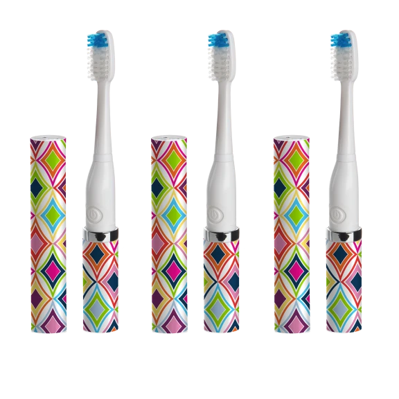 3-Pack: VIOlife Slim Sonic Travel Toothbrushes