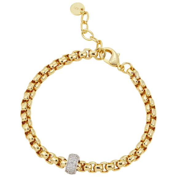 Savvy Cie Italian Design Bracelet with Pave Rondelle