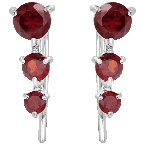 Gemistry Sterling Silver Genuine 3-Stone Drop Earrings