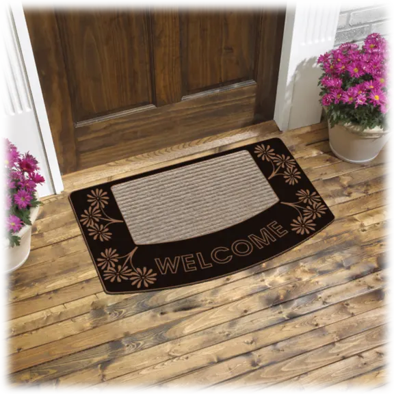 J&V Textiles Durable Rubber 18" x 28" Indoor/Outdoor Door Mat