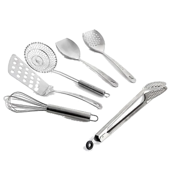 Wolfgang Puck Bistro Elite 6-Piece Stainless Steel Kitchen Tool Set (Open Box)