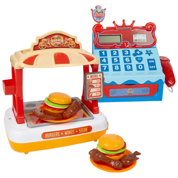 39-Piece World Tech Toys Burger Shop with Cash Register Playset