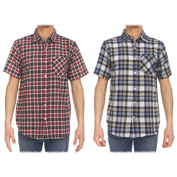 2-Pack: Men's Short Sleeve Patterned Button Down Shirts