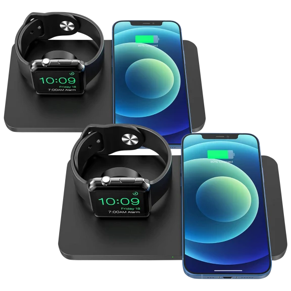 2-Pack: Seneo 2 in 1 Dual Wireless Charging Pad With iWatch Stand