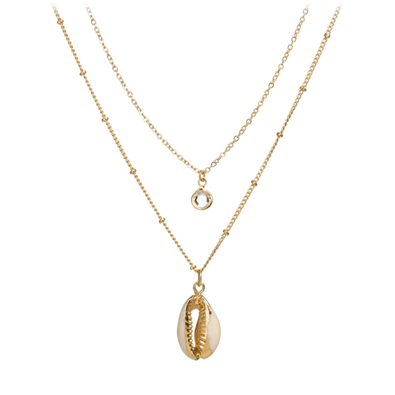 Hollywood Sensation's Gold Puka Shell Necklace