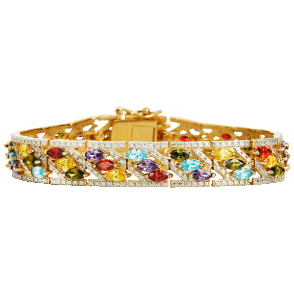 Savvy Cie Multi-Gem Lab Created Marquise Bracelet