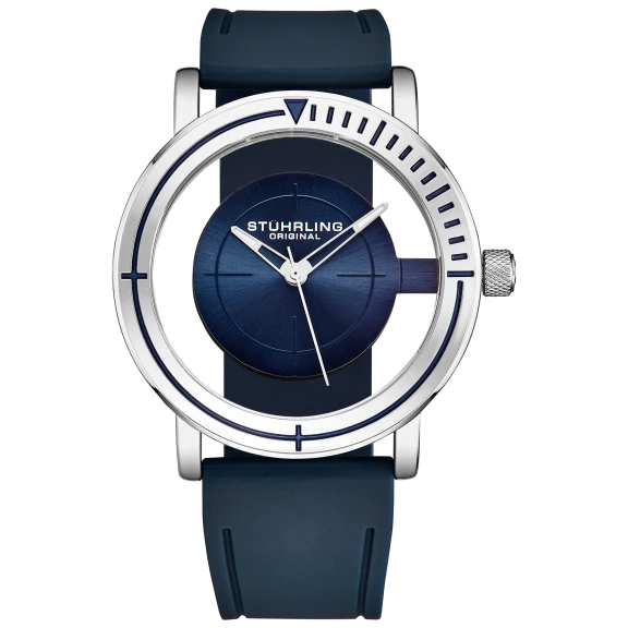 Stuhrling Men's Quartz 42mm with Rubber Strap Watch