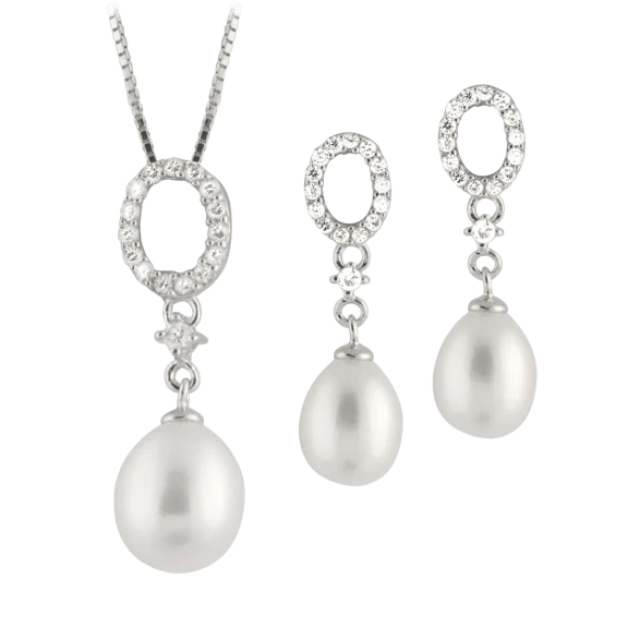 Dangling Pearl 2 Piece Pearl Set