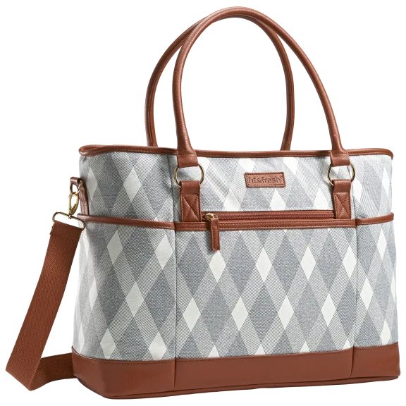 Fit & Fresh Premium Travel Tote in Liza Plaid
