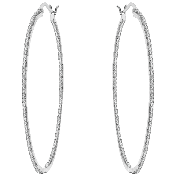 Rachel Glauber Elegant Simulated Diamond Inside-Outside Hoop Earrings