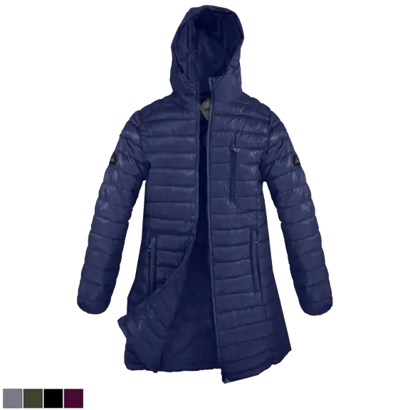 Women's Long Puffer Bubble Jacket With Non-Detachable Hood