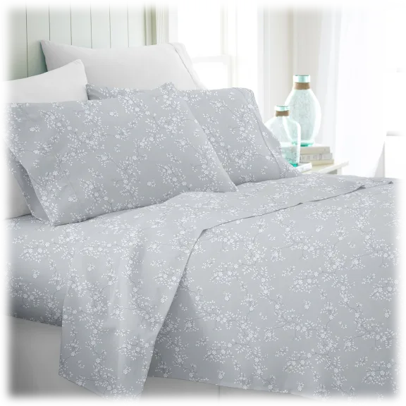 Cloth & Gable Premium 4-Piece Trellis Vine Pattern Bed Sheet Set