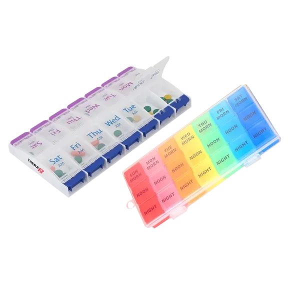 2-Pack: TheraRx Weekly Pill, Medicine, Vitamin Organizer With Large Compartments