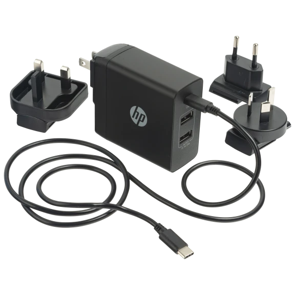 HP USB-C Power Delivery (PD) 45W Charger with 2 USB-A Ports