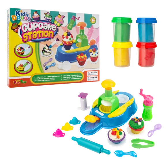 Super Toys 23-Piece Cupcake Mania Baking Station Playset w/ 4 Cans of Dough
