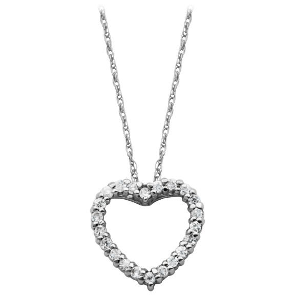 Morgan & Paige 14K Classic Open Heart Floating Necklace with Hidden Bail Detail