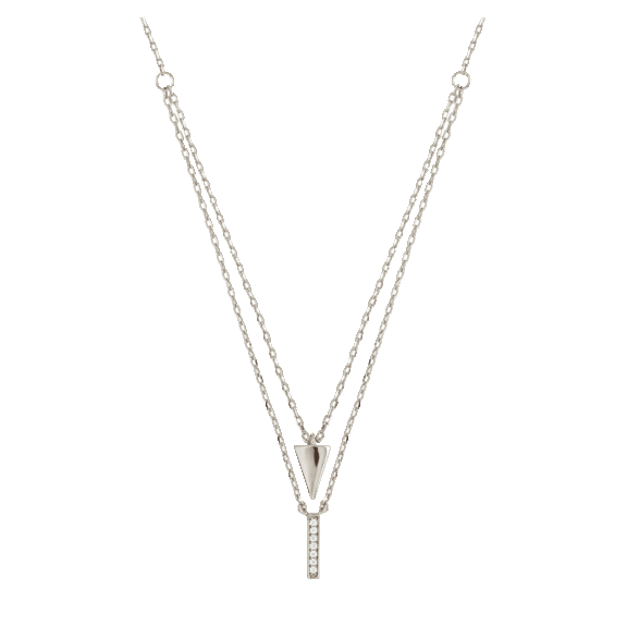 Sole du Soleil Lupine 18k Gold Plated Layered Triangle Necklace