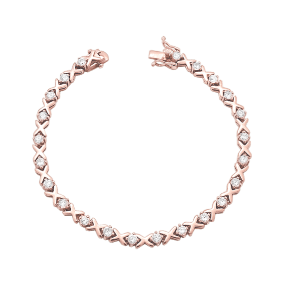 Savvy Cie 14K Rose Gold X and O Bracelet
