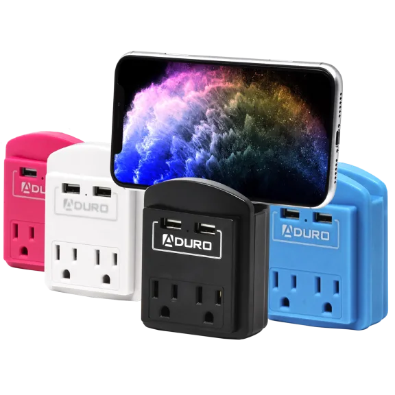 2 Pack Aduro Surge Mini 2 Outlet Dual USB Surge Protector