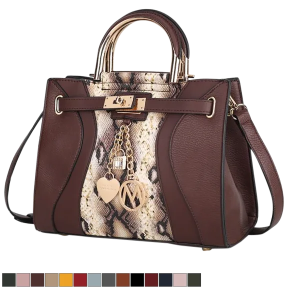MKF Collection Cassia Snake Embossed Satchel Bag by Mia K