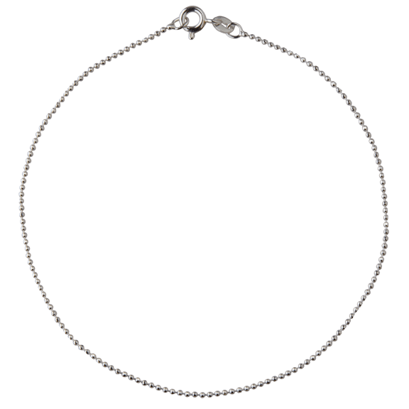 A&M Sterling Silver Beaded Anklet