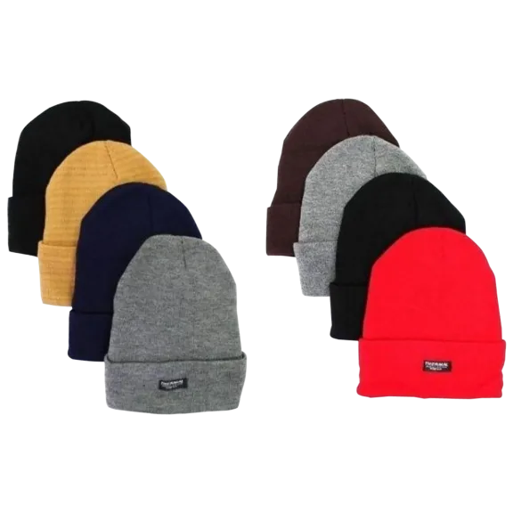 4-Pack: Unisex Fleece-Lined Winter Hats