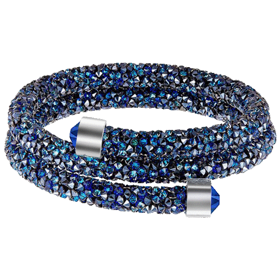 NES Jewelry Fine Silver Plated Wrap Bracelet with Swarovski Endcaps