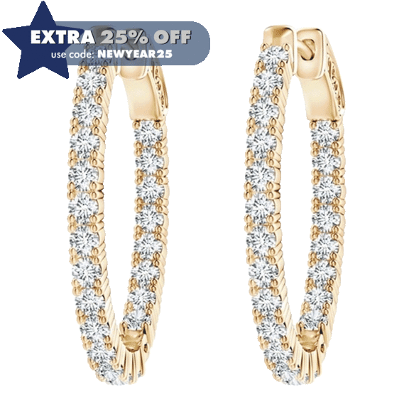 Niss & Niflaot 1/2 Carat TW Micro Pave Plated Inside Out Oval Hoop Earrings