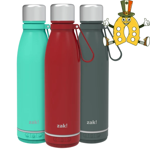 2-Pack: Zak! Play 17.5 oz Freestyle Bottle with Bluetooth Speaker