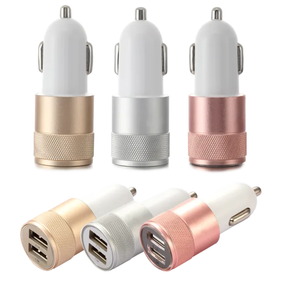 2-Pack: Dual USB 2.1 Amp Car Charger