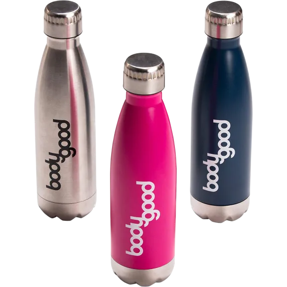 3-Pack: Bodygood 17 oz Insulated Stainless Steel Water Bottles