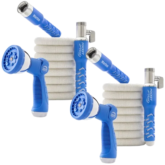 2-Pack: Pocket Hose 25' Expandable Hoses with Hand Sprayers