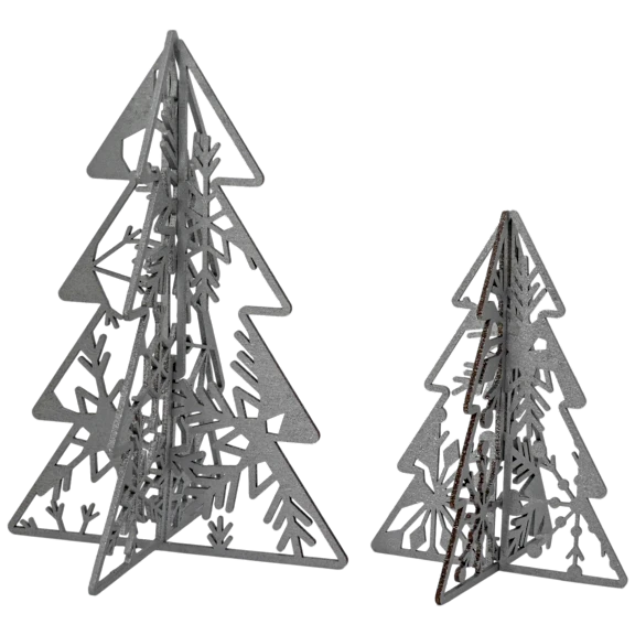 2-Pack: National Tree Company Silver Wood Free-Standing Trees (7" & 10")