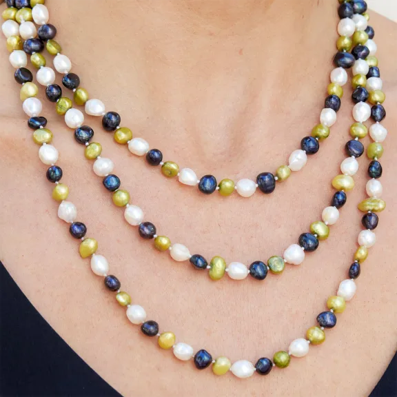 Savvy Cie Multi Color Freshwater Pearl Necklace