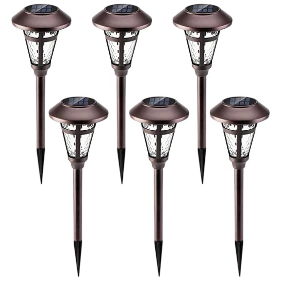 6-Pack: Metal Solar Outdoor Lights