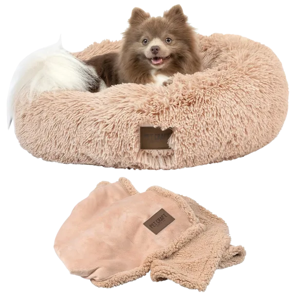 Pet Craft Supply Ultra Plush Medium Calming Pet Bed Set